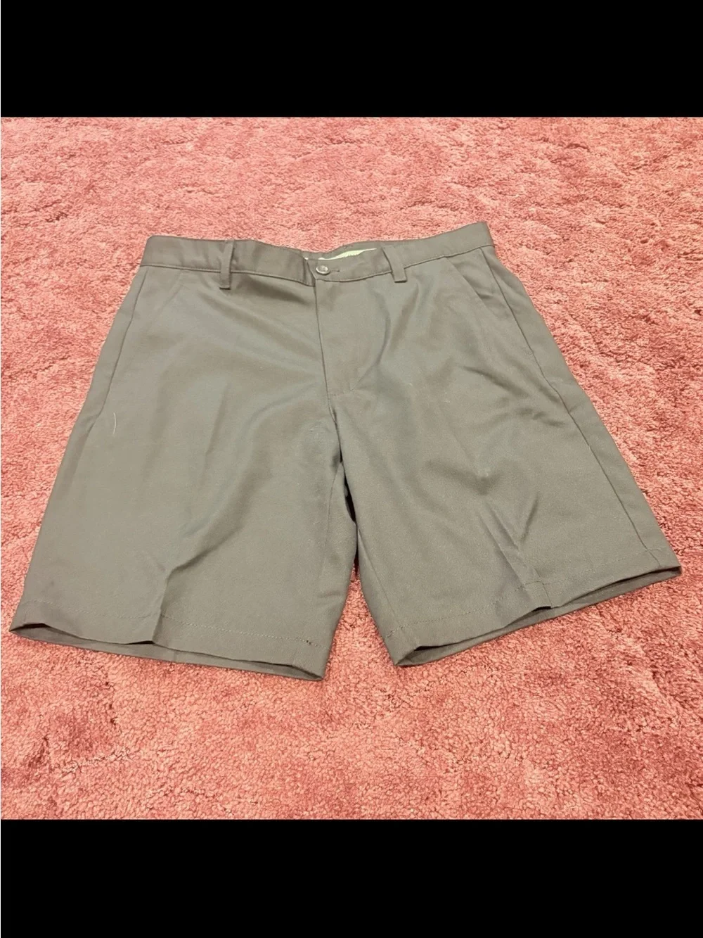 Men's Flat Front Black Performance Shorts
